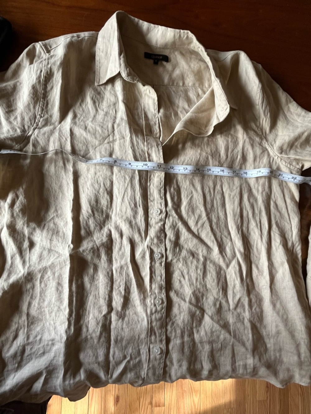 Quince 100% Ethically Sourced Natural European Linen Long Sleeve Top Driftwood - Picture 12 of 12